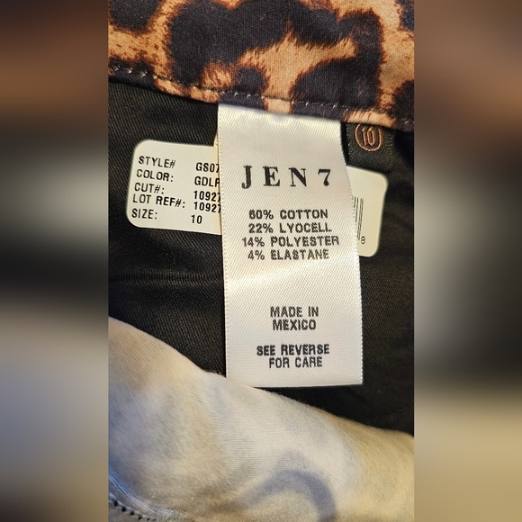 JEN7 Mankind Leopard Print Ankle Skinny Leg Women's Jeans NWT 10 - Picture 6 of 7